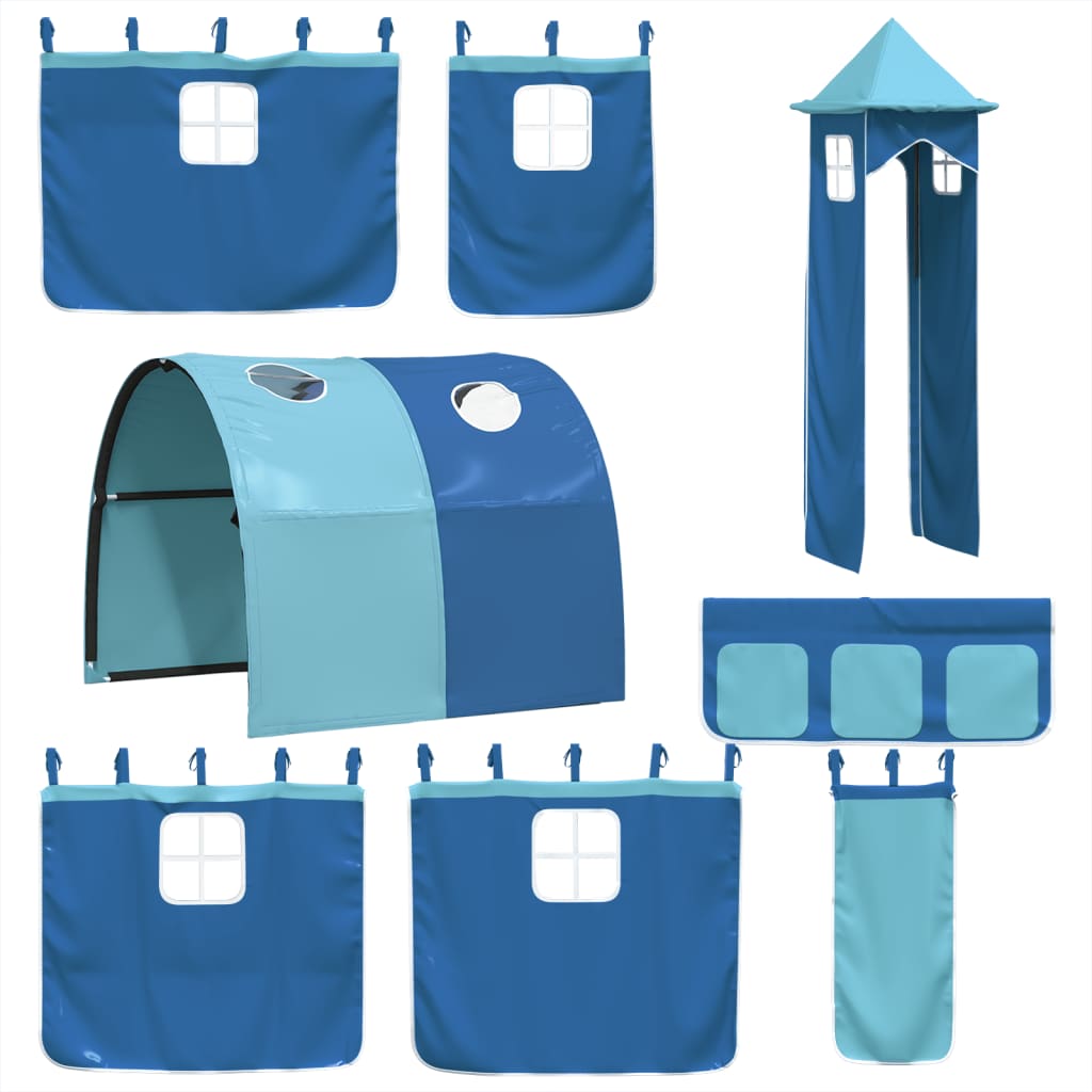 Kinderhoogslaper met toren 90x190 cm massief grenenhout blauw Bedden & bedframes | Creëer jouw Trendy Thuis | Gratis bezorgd & Retour | Trendy.nl