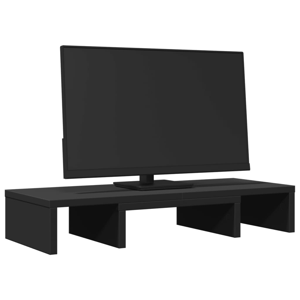 Monitorstandaard verstelbaar 60x24x10,5 cm bewerkt hout zwart Computerverhogers en -standaards | Creëer jouw Trendy Thuis | Gratis bezorgd & Retour | Trendy.nl