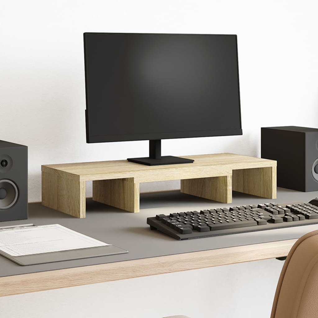 Monitorstandaard verstelbaar 60x24x10,5 cm hout sonoma eiken Computerverhogers en -standaards | Creëer jouw Trendy Thuis | Gratis bezorgd & Retour | Trendy.nl