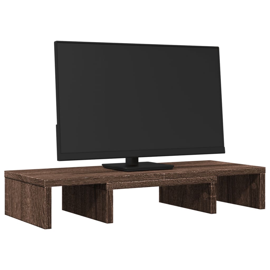 Monitorstandaard verstelbaar 60x24x10,5 cm hout bruin eiken Computerverhogers en -standaards | Creëer jouw Trendy Thuis | Gratis bezorgd & Retour | Trendy.nl