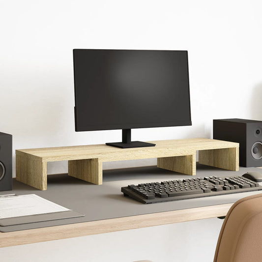 Monitorstandaard verstelbaar 80x24x10,5 cm hout sonoma eiken Computerverhogers en -standaards | Creëer jouw Trendy Thuis | Gratis bezorgd & Retour | Trendy.nl