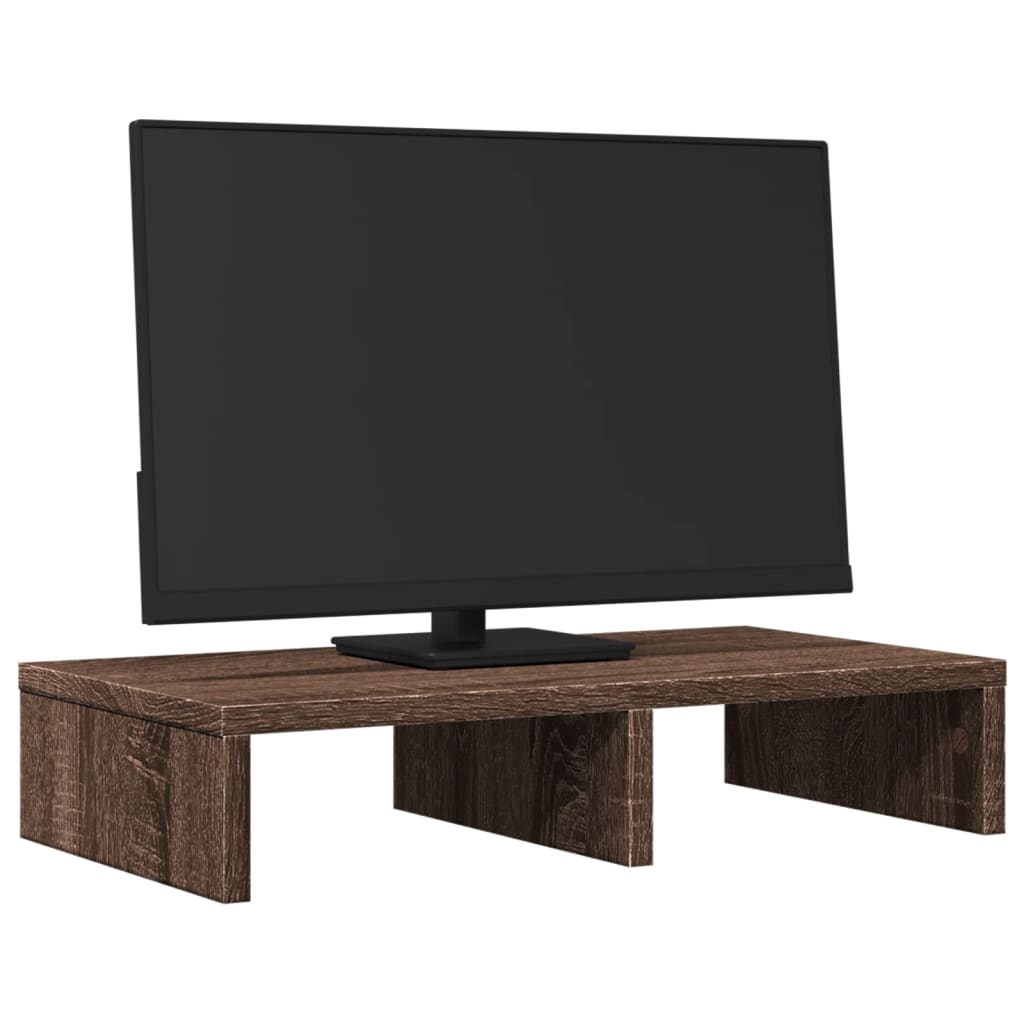 Monitorstandaard 50x27x10 cm bewerkt hout bruin eikenkleurig Computerverhogers en -standaards | Creëer jouw Trendy Thuis | Gratis bezorgd & Retour | Trendy.nl