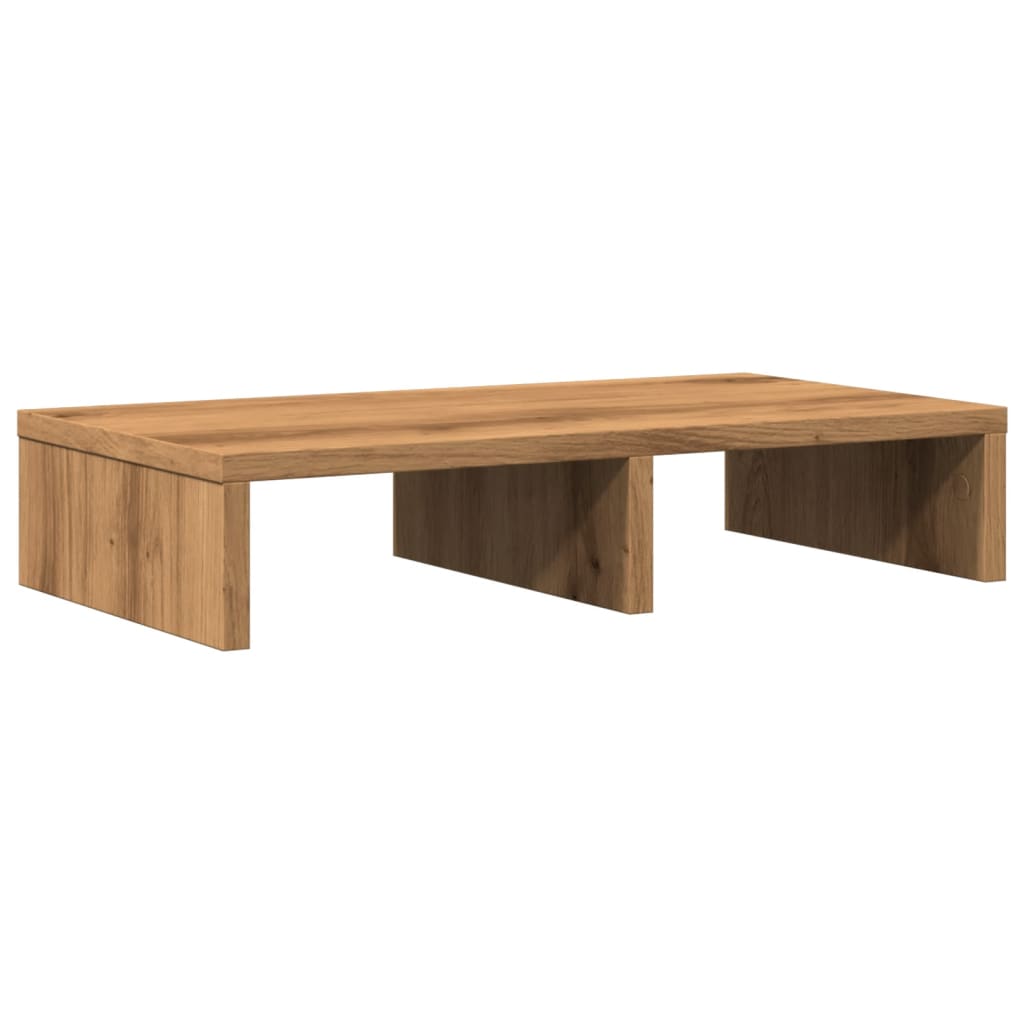 Monitorstandaard 50x27x10 cm bewerkt hout artisanaal eikenkleur Computerverhogers en -standaards | Creëer jouw Trendy Thuis | Gratis bezorgd & Retour | Trendy.nl