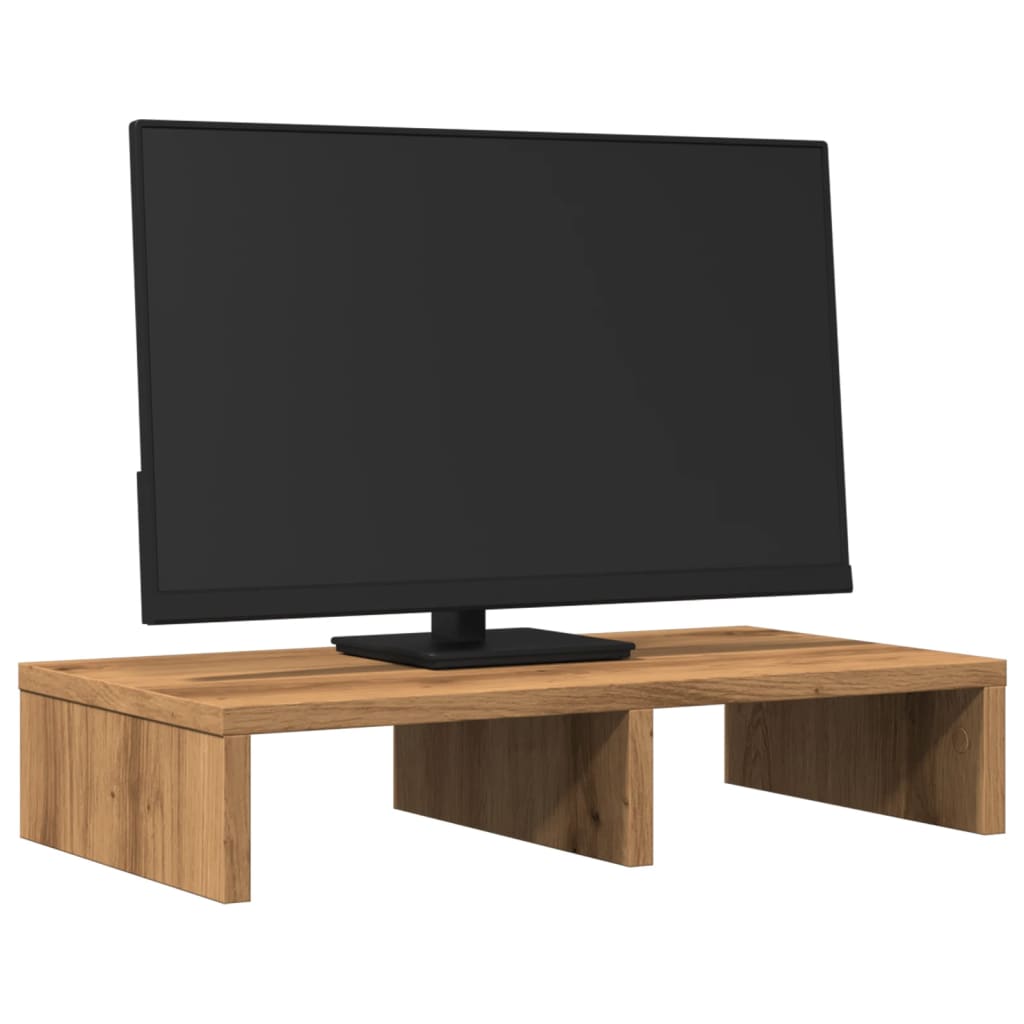 Monitorstandaard 50x27x10 cm bewerkt hout artisanaal eikenkleur Computerverhogers en -standaards | Creëer jouw Trendy Thuis | Gratis bezorgd & Retour | Trendy.nl