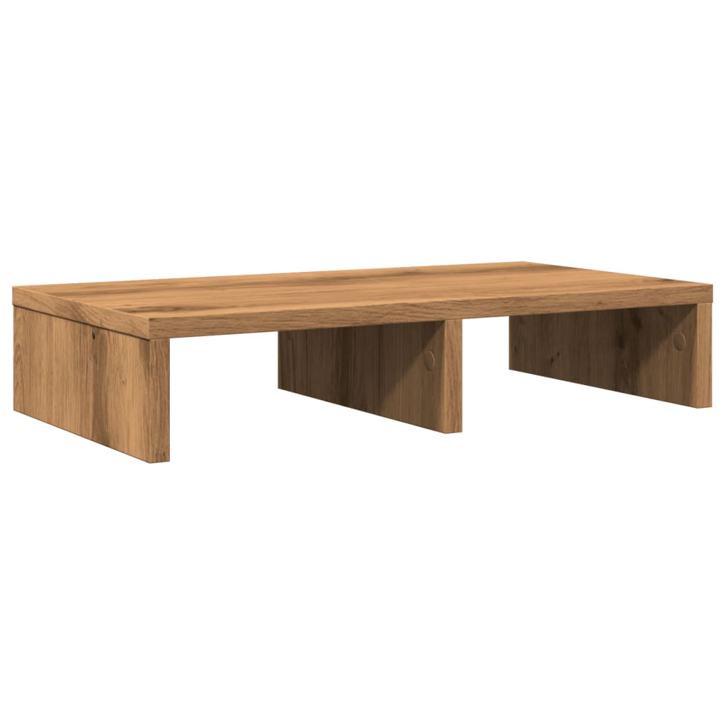 Monitorstandaard 50x27x10 cm bewerkt hout artisanaal eikenkleur Computerverhogers en -standaards | Creëer jouw Trendy Thuis | Gratis bezorgd & Retour | Trendy.nl