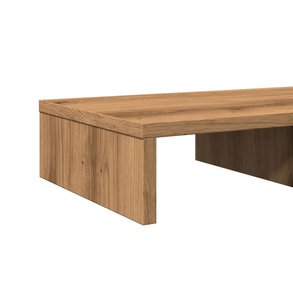 Monitorstandaard 50x27x10 cm bewerkt hout artisanaal eikenkleur Computerverhogers en -standaards | Creëer jouw Trendy Thuis | Gratis bezorgd & Retour | Trendy.nl