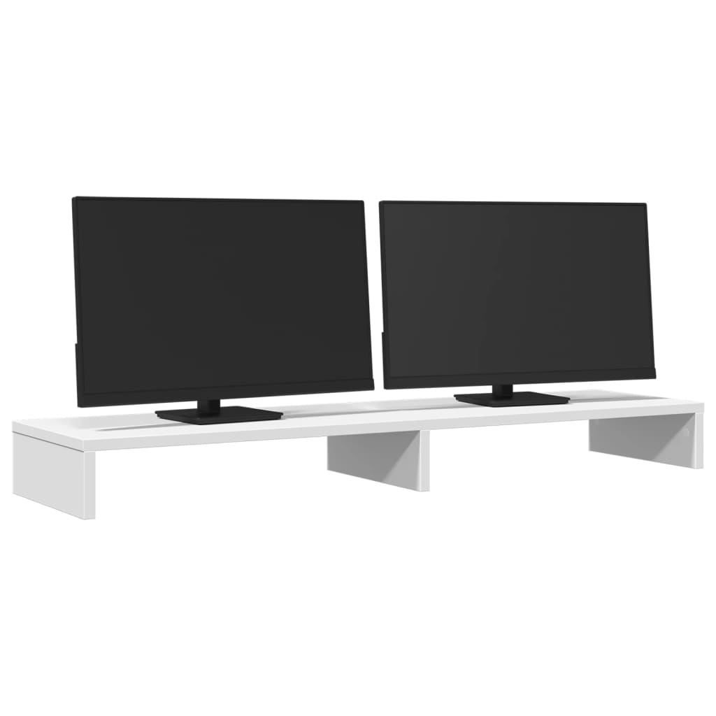 Monitorstandaard 100x27x10 cm bewerkt hout wit Computerverhogers en -standaards | Creëer jouw Trendy Thuis | Gratis bezorgd & Retour | Trendy.nl