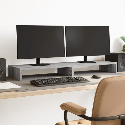 Monitorstandaard 100x27x10 cm bewerkt hout grijs sonoma eiken Computerverhogers en -standaards | Creëer jouw Trendy Thuis | Gratis bezorgd & Retour | Trendy.nl