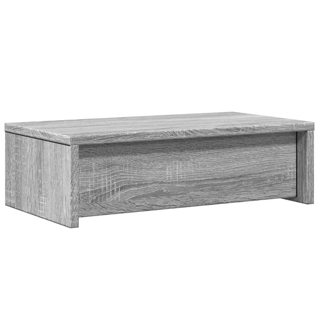 Monitorstandaard met lades 50x27x15 cm hout grijs sonoma eiken Computerverhogers en -standaards | Creëer jouw Trendy Thuis | Gratis bezorgd & Retour | Trendy.nl