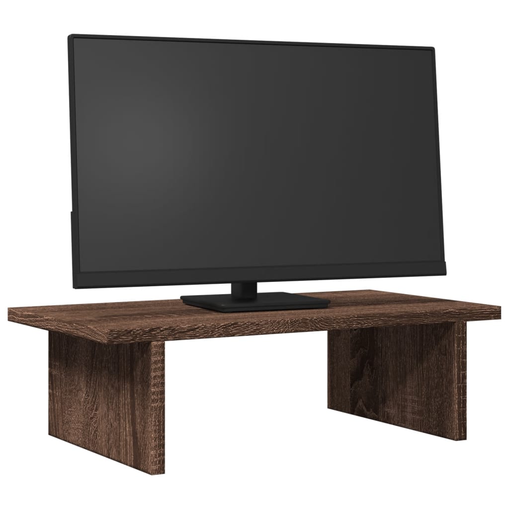 Monitorstandaard 50x27x15 cm bewerkt hout bruin eikenkleurig