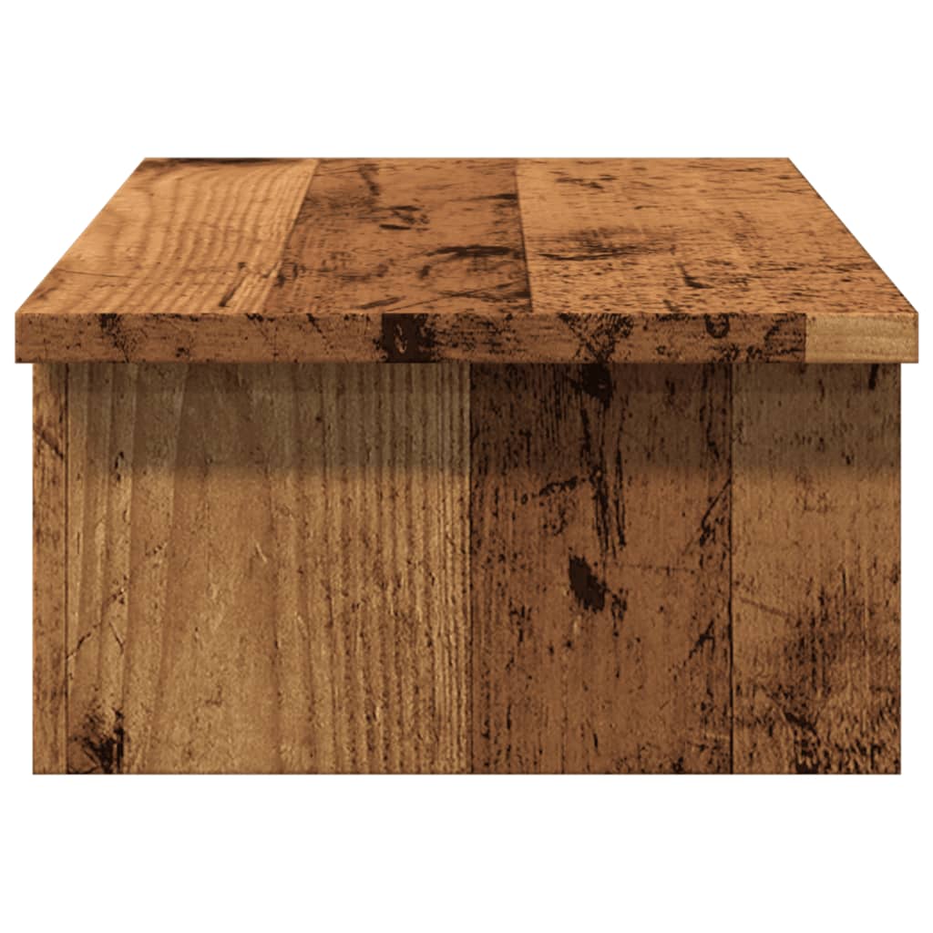 Monitorstandaard 50x27x15 cm bewerkt hout oud houtkleurig