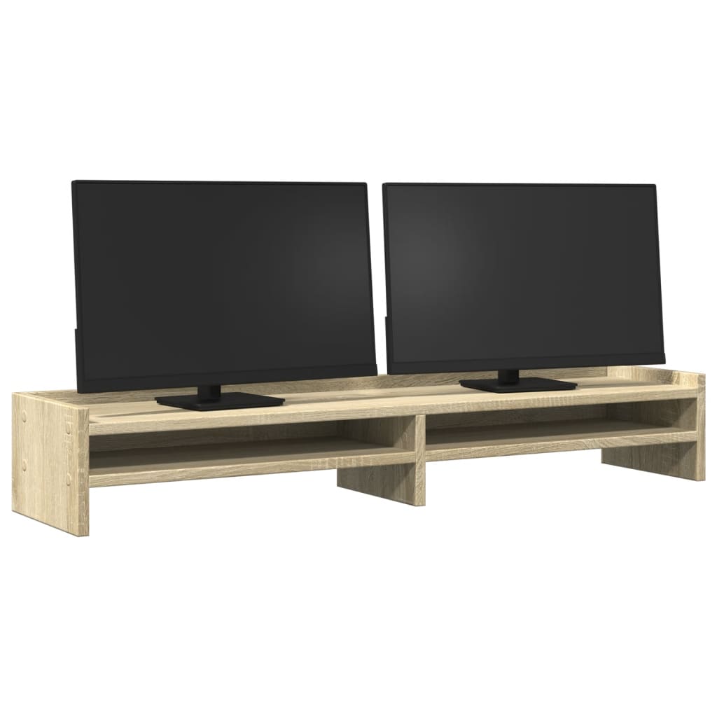 Monitorstandaard 100x24x16 cm bewerkt hout sonoma eikenkleurig Computerverhogers en -standaards | Creëer jouw Trendy Thuis | Gratis bezorgd & Retour | Trendy.nl