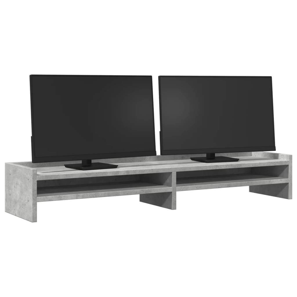 Monitorstandaard 100x24x16 cm bewerkt hout betongrijs Computerverhogers en -standaards | Creëer jouw Trendy Thuis | Gratis bezorgd & Retour | Trendy.nl