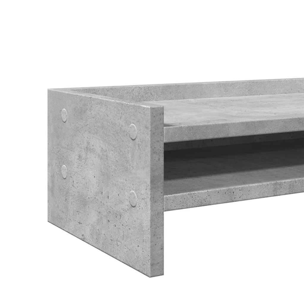 Monitorstandaard 100x24x16 cm bewerkt hout betongrijs Computerverhogers en -standaards | Creëer jouw Trendy Thuis | Gratis bezorgd & Retour | Trendy.nl