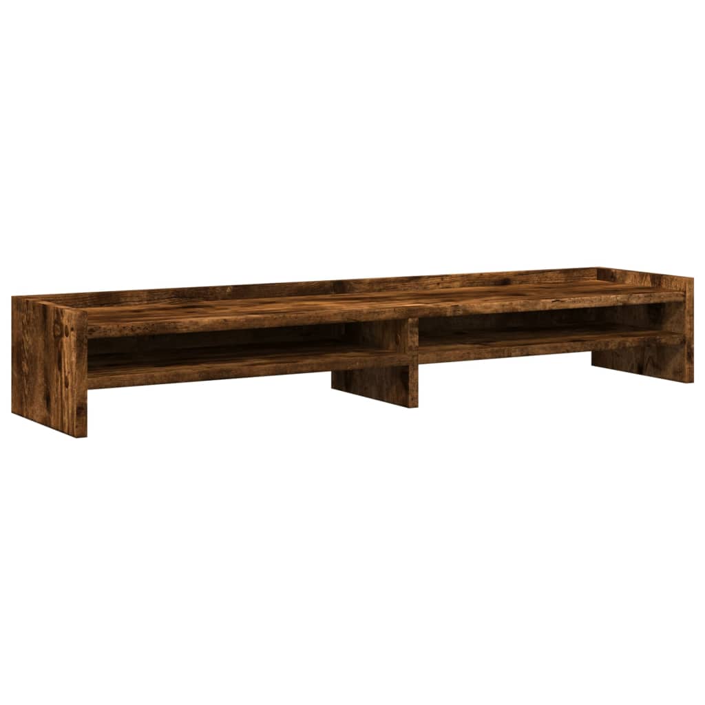 Monitorstandaard 100x24x16 cm bewerkt hout gerookt eikenkleurig Computerverhogers en -standaards | Creëer jouw Trendy Thuis | Gratis bezorgd & Retour | Trendy.nl