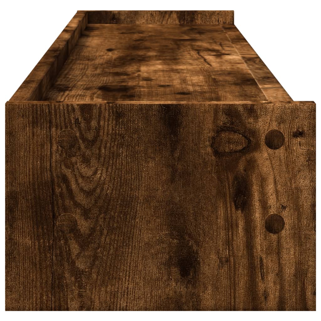 Monitorstandaard 100x24x16 cm bewerkt hout gerookt eikenkleurig Computerverhogers en -standaards | Creëer jouw Trendy Thuis | Gratis bezorgd & Retour | Trendy.nl