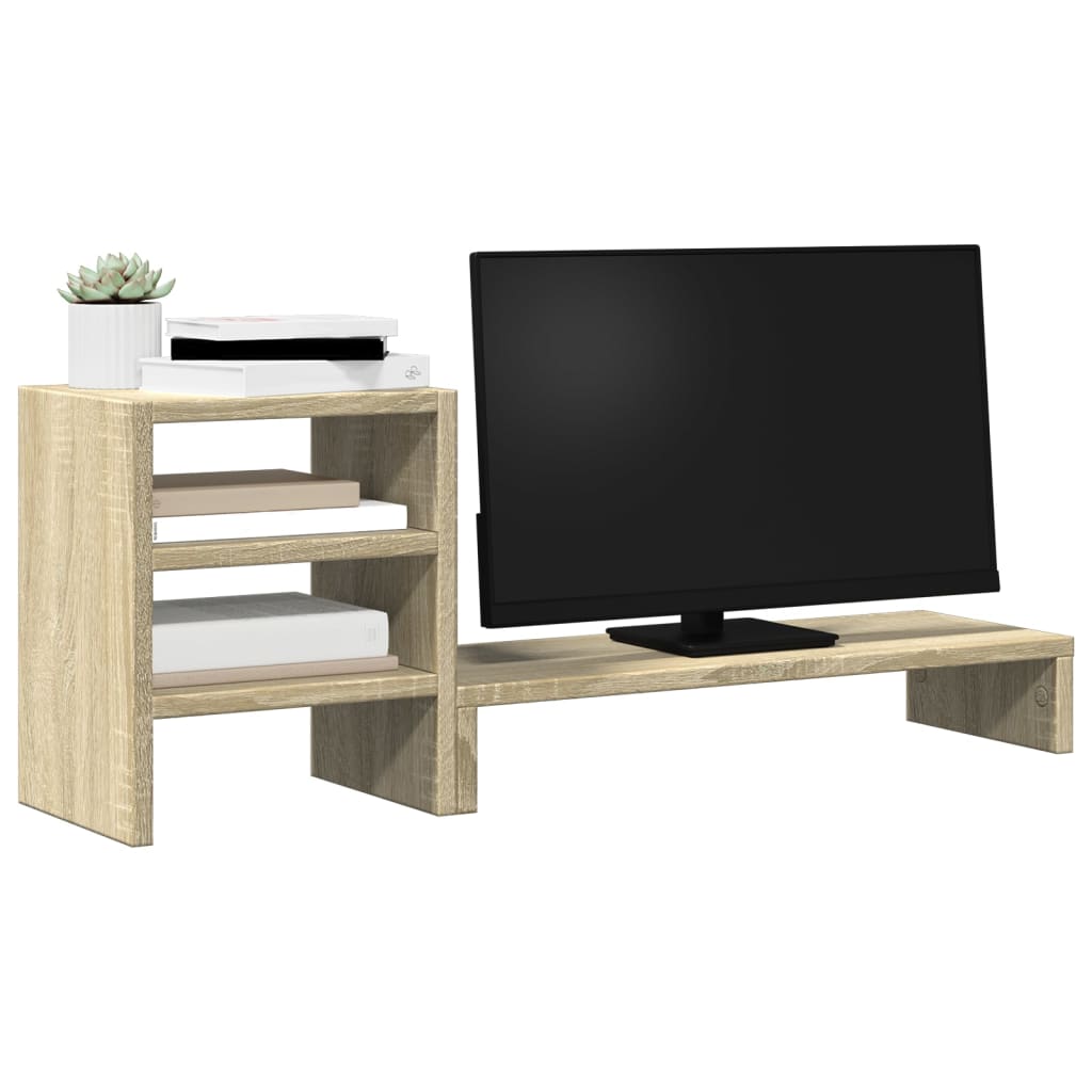 Monitorstandaard met bureau-organizer bewerkt hout sonoma eiken Computerverhogers en -standaards | Creëer jouw Trendy Thuis | Gratis bezorgd & Retour | Trendy.nl