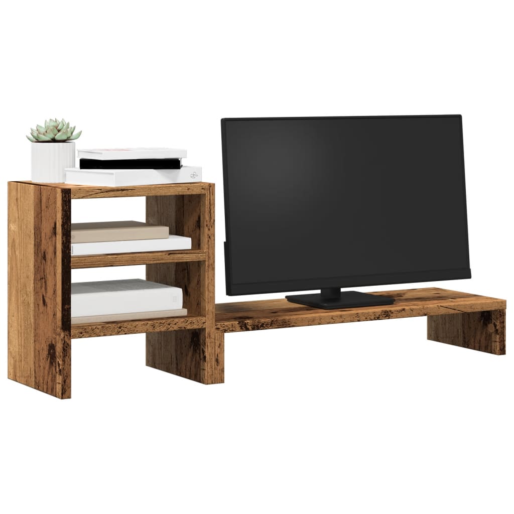 Monitorstandaard met bureau-organizer hout oud houtkleurig Computerverhogers en -standaards | Creëer jouw Trendy Thuis | Gratis bezorgd & Retour | Trendy.nl