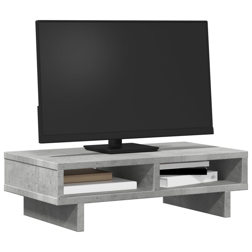 Monitorstandaard 50x27x15 cm bewerkt hout betongrijs Computerverhogers en -standaards | Creëer jouw Trendy Thuis | Gratis bezorgd & Retour | Trendy.nl