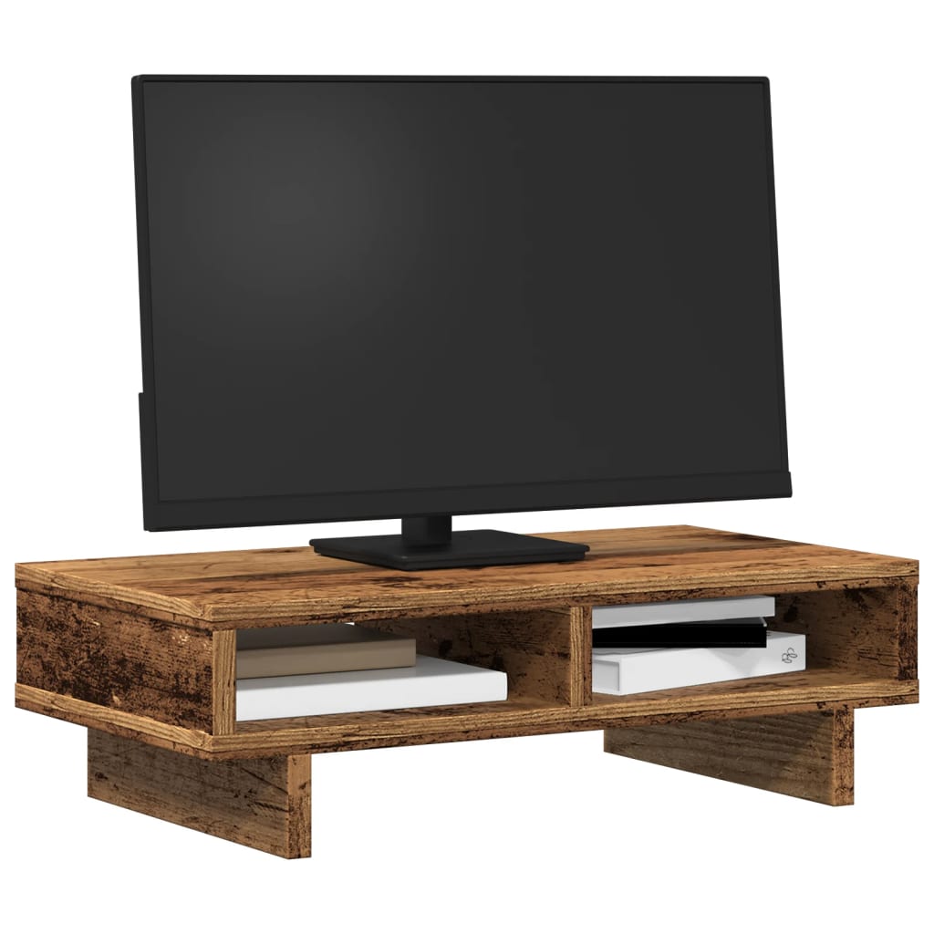 Monitorstandaard 50x27x15 cm bewerkt hout oud houtkleurig Computerverhogers en -standaards | Creëer jouw Trendy Thuis | Gratis bezorgd & Retour | Trendy.nl