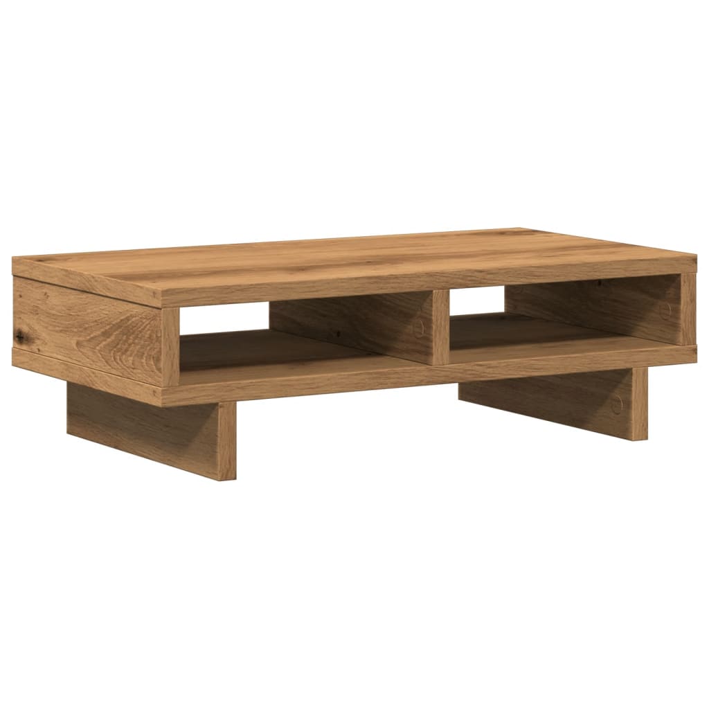 Monitorstandaard 50x27x15 cm bewerkt hout artisanaal eikenkleur Computerverhogers en -standaards | Creëer jouw Trendy Thuis | Gratis bezorgd & Retour | Trendy.nl