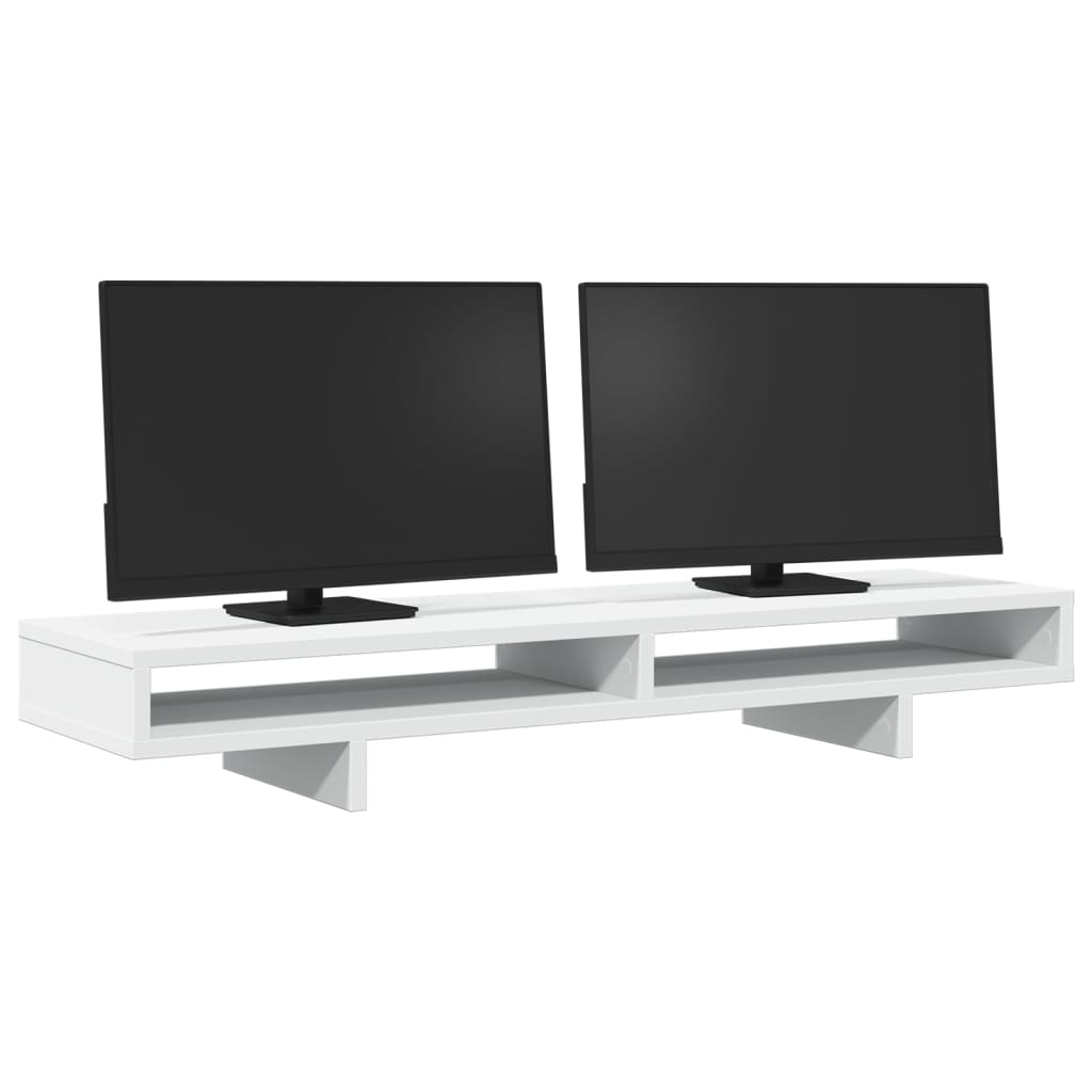 Monitorstandaard 100x27x15 cm bewerkt hout wit Computerverhogers en -standaards | Creëer jouw Trendy Thuis | Gratis bezorgd & Retour | Trendy.nl