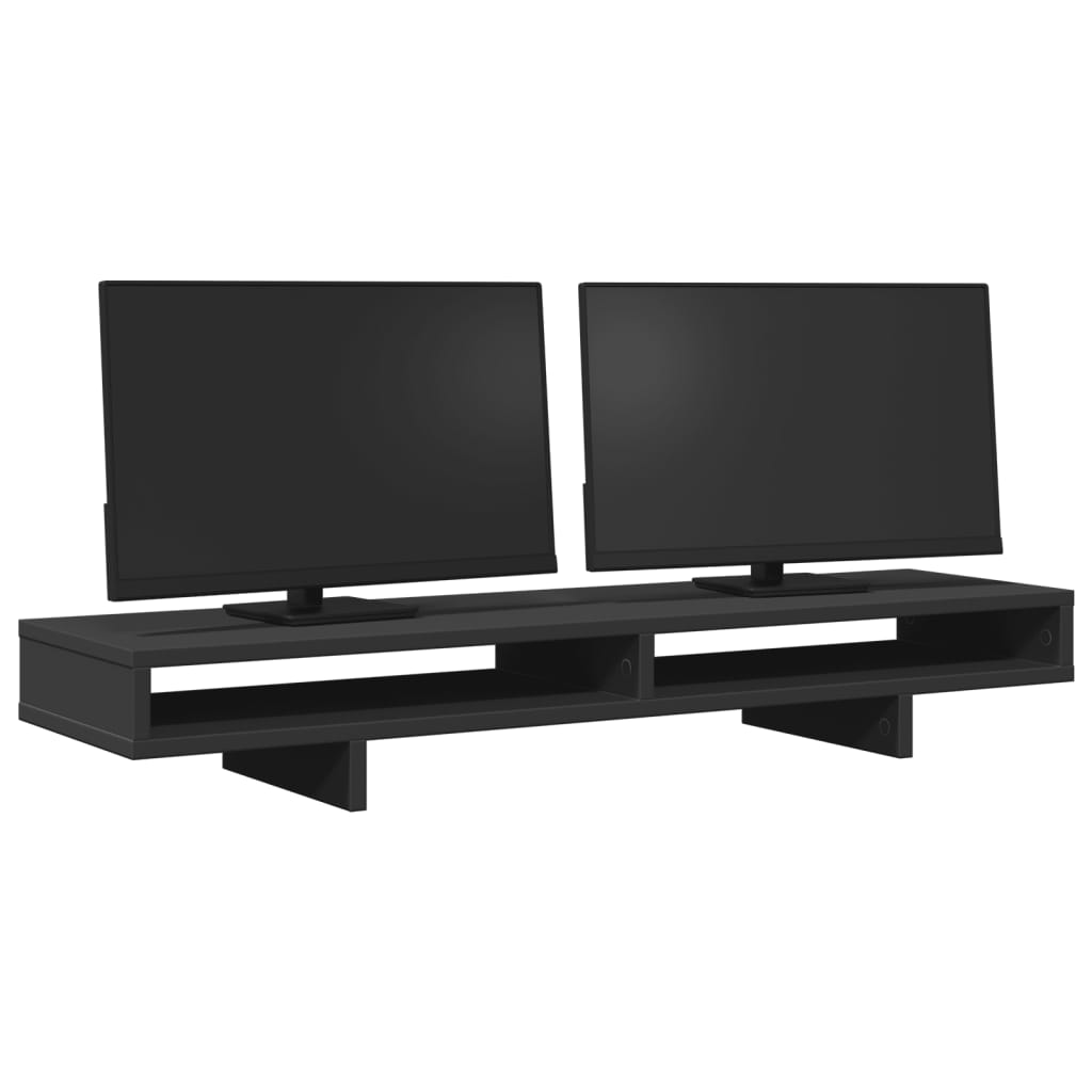 Monitorstandaard 100x27x15 cm bewerkt hout zwart Computerverhogers en -standaards | Creëer jouw Trendy Thuis | Gratis bezorgd & Retour | Trendy.nl