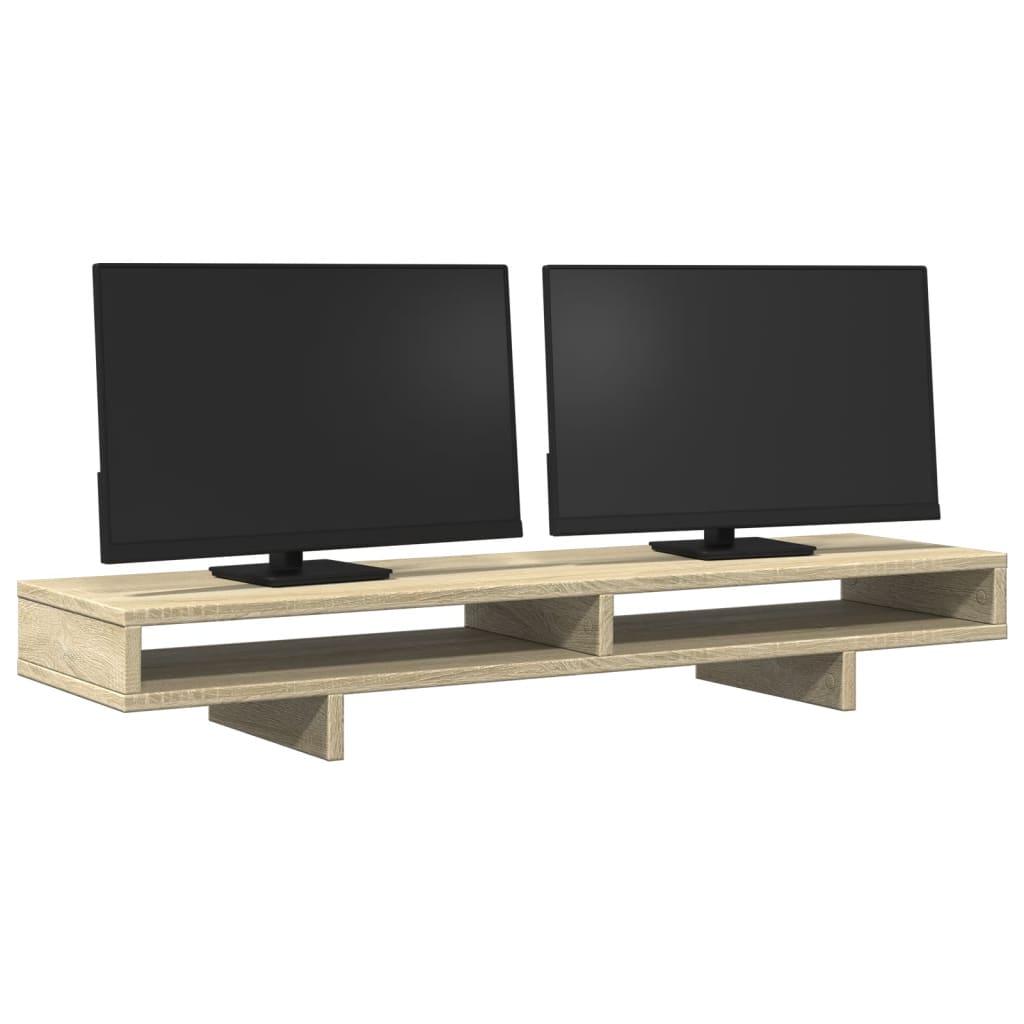 Monitorstandaard 100x27x15 cm bewerkt hout sonoma eikenkleurig Computerverhogers en -standaards | Creëer jouw Trendy Thuis | Gratis bezorgd & Retour | Trendy.nl