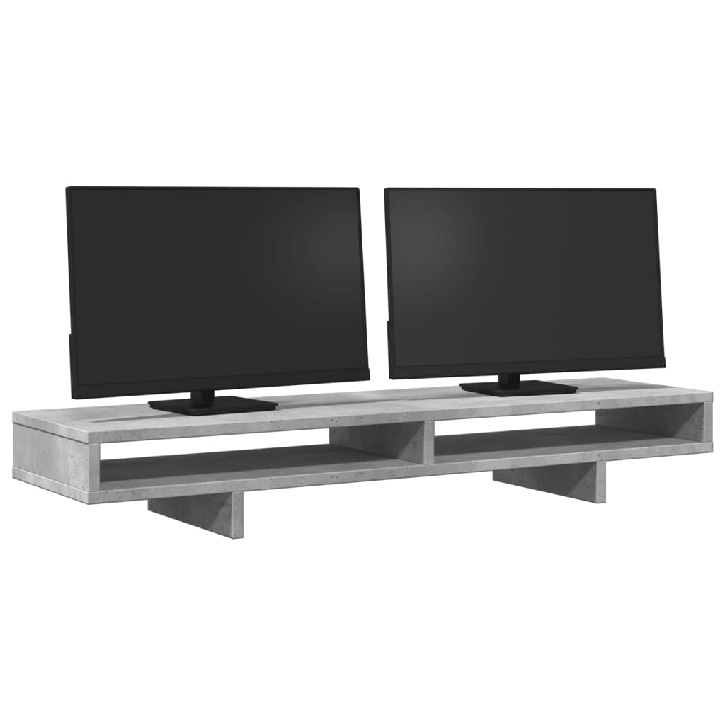 Monitorstandaard 100x27x15 cm bewerkt hout betongrijs Computerverhogers en -standaards | Creëer jouw Trendy Thuis | Gratis bezorgd & Retour | Trendy.nl