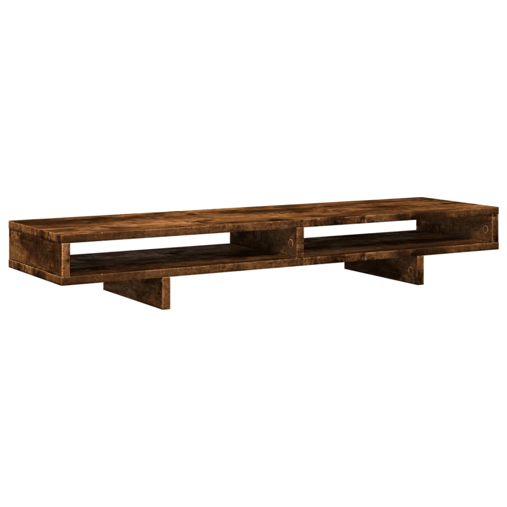 Monitorstandaard 100x27x15 cm bewerkt hout gerookt eikenkleurig Computerverhogers en -standaards | Creëer jouw Trendy Thuis | Gratis bezorgd & Retour | Trendy.nl