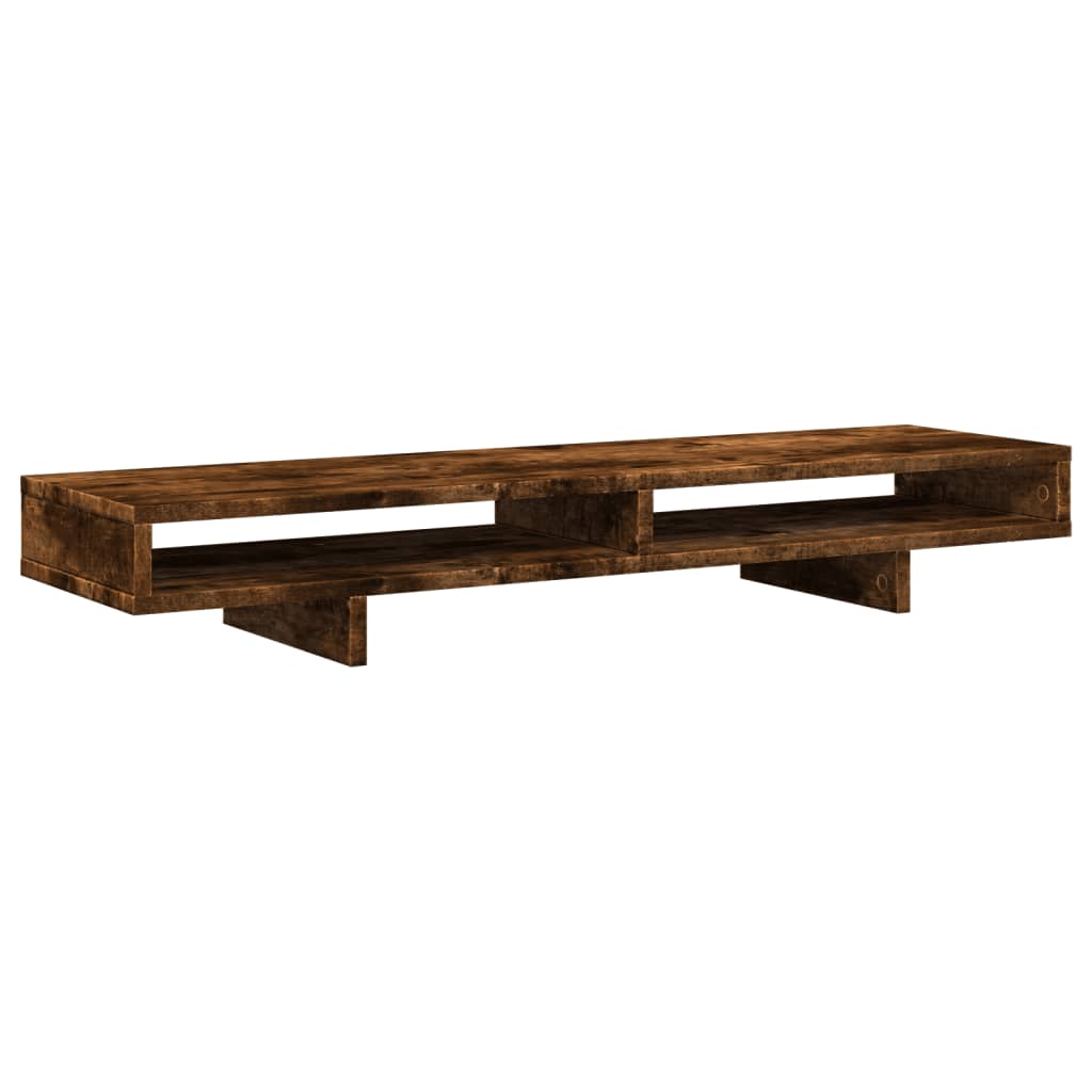 Monitorstandaard 100x27x15 cm bewerkt hout gerookt eikenkleurig Computerverhogers en -standaards | Creëer jouw Trendy Thuis | Gratis bezorgd & Retour | Trendy.nl