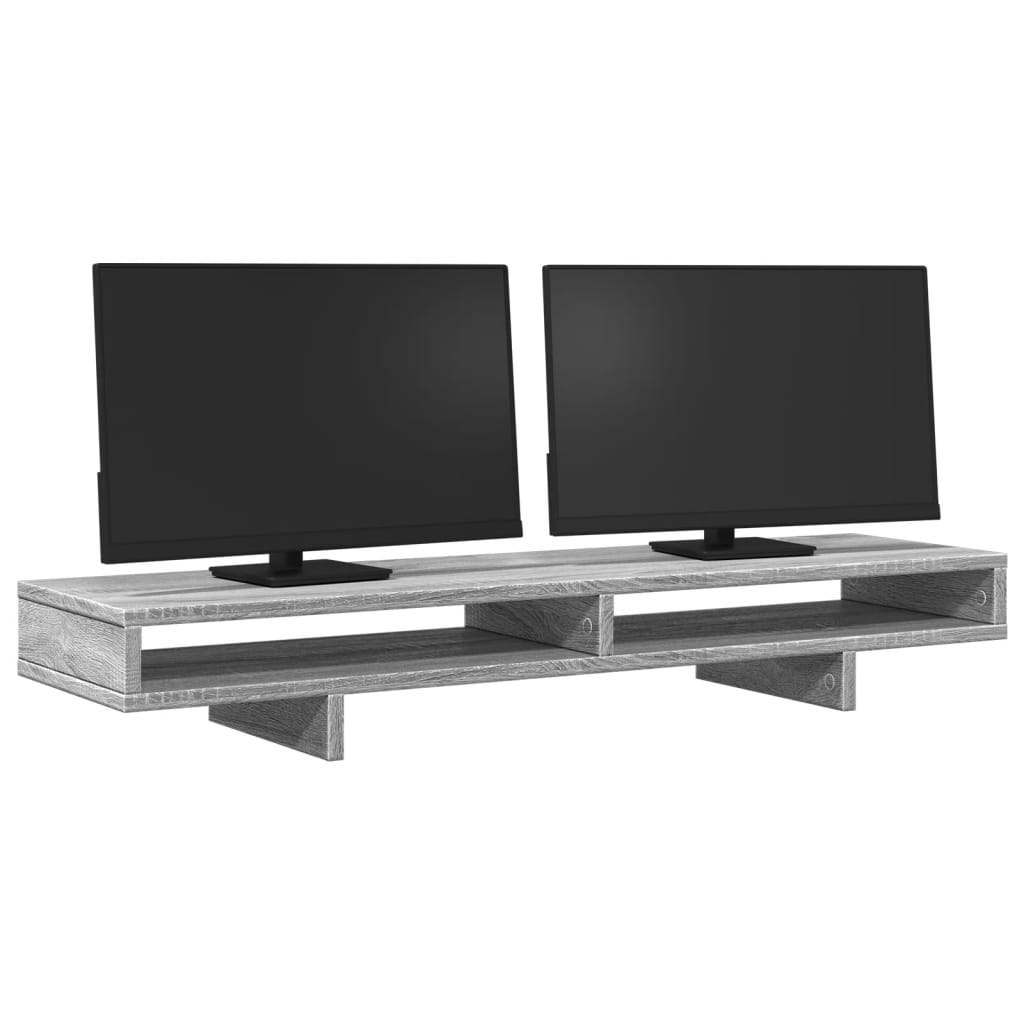 Monitorstandaard 100x27x15 cm bewerkt hout grijs sonoma eiken Computerverhogers en -standaards | Creëer jouw Trendy Thuis | Gratis bezorgd & Retour | Trendy.nl