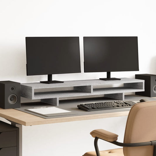 Monitorstandaard 100x27x15 cm bewerkt hout grijs sonoma eiken Computerverhogers en -standaards | Creëer jouw Trendy Thuis | Gratis bezorgd & Retour | Trendy.nl