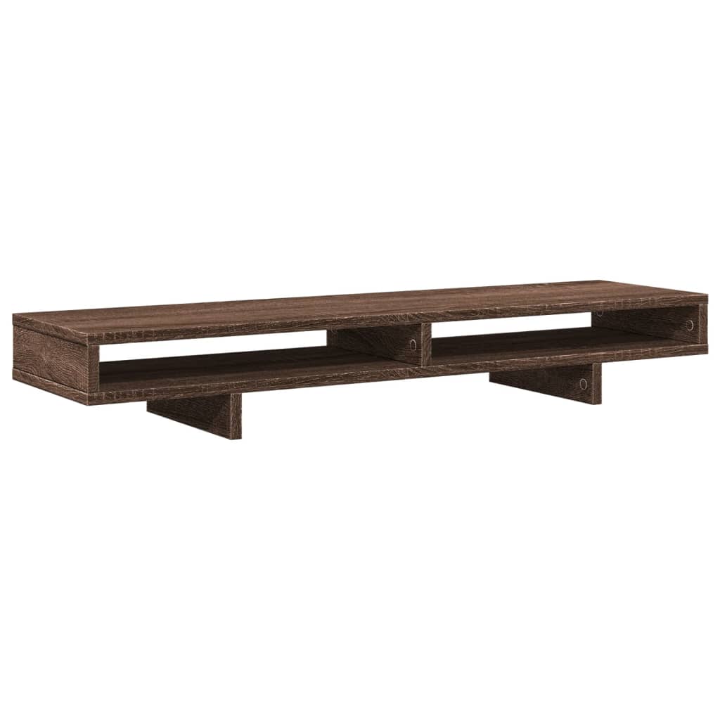 Monitorstandaard 100x27x15 cm bewerkt hout bruin eikenkleurig Computerverhogers en -standaards | Creëer jouw Trendy Thuis | Gratis bezorgd & Retour | Trendy.nl