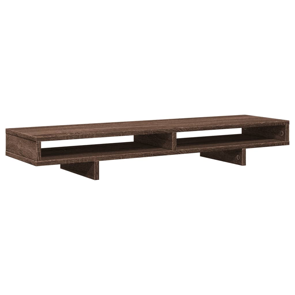 Monitorstandaard 100x27x15 cm bewerkt hout bruin eikenkleurig Computerverhogers en -standaards | Creëer jouw Trendy Thuis | Gratis bezorgd & Retour | Trendy.nl