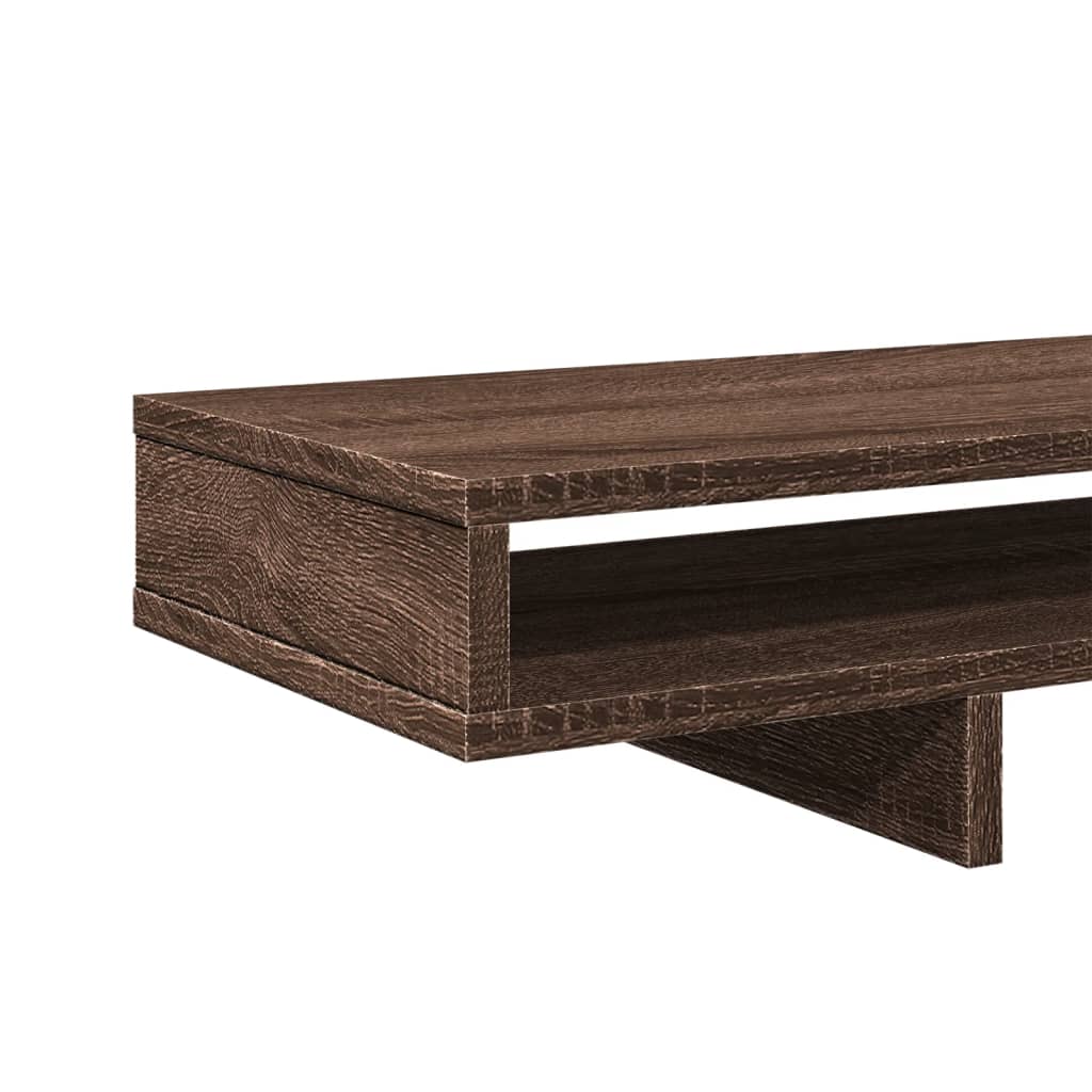 Monitorstandaard 100x27x15 cm bewerkt hout bruin eikenkleurig Computerverhogers en -standaards | Creëer jouw Trendy Thuis | Gratis bezorgd & Retour | Trendy.nl