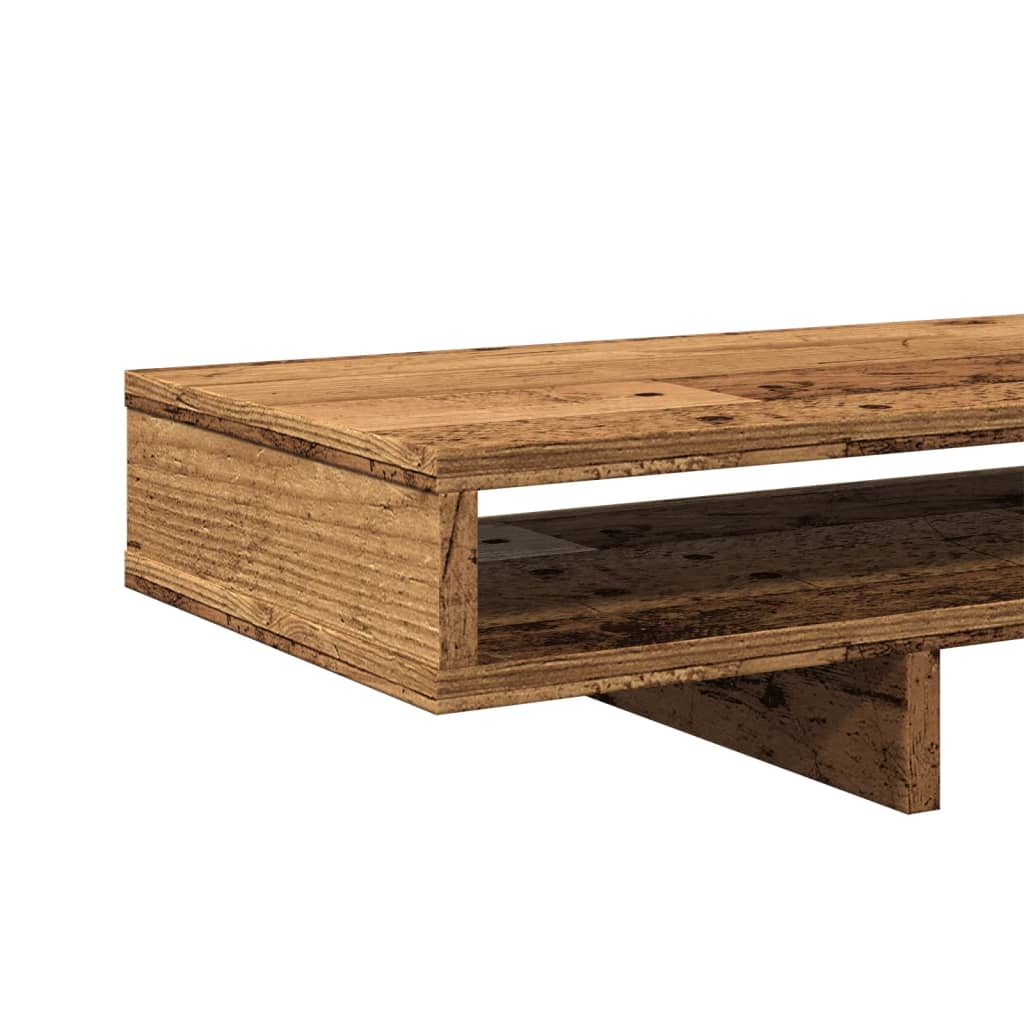 Monitorstandaard 100x27x15 cm bewerkt hout oud houtkleurig Computerverhogers en -standaards | Creëer jouw Trendy Thuis | Gratis bezorgd & Retour | Trendy.nl