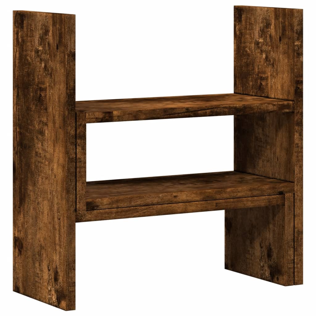 Bureau organiser 40x17x41 cm bewerkt hout gerookt eikenkleur Computerverhogers en -standaards | Creëer jouw Trendy Thuis | Gratis bezorgd & Retour | Trendy.nl