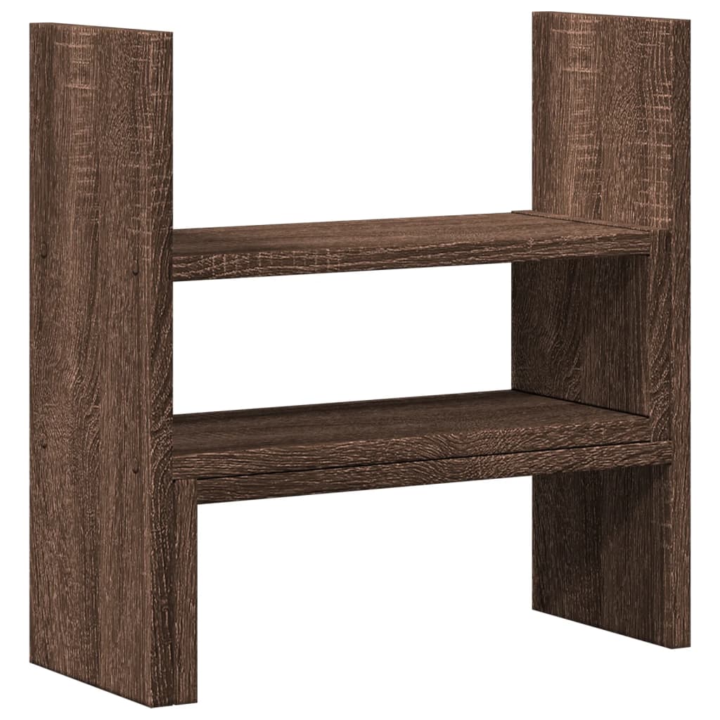 Bureau organiser 40x17x41 cm bewerkt hout bruin eikenkleurig Computerverhogers en -standaards | Creëer jouw Trendy Thuis | Gratis bezorgd & Retour | Trendy.nl