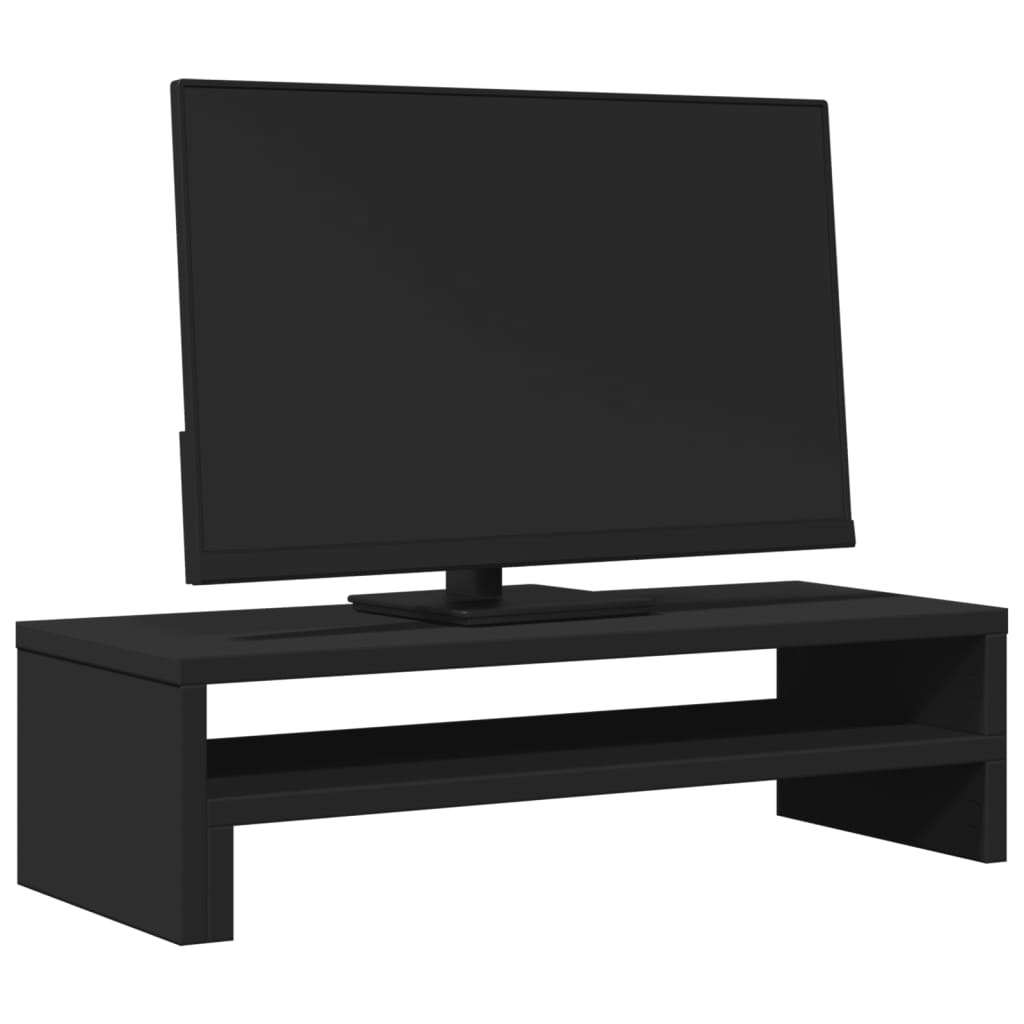 Monitorstandaard 54x22x15 cm bewerkt hout zwart Computerverhogers en -standaards | Creëer jouw Trendy Thuis | Gratis bezorgd & Retour | Trendy.nl