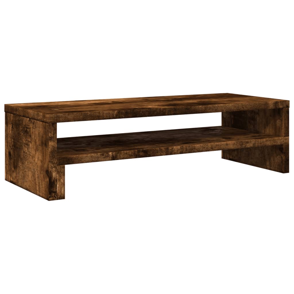 Monitorstandaard 54x22x15 cm bewerkt hout gerookt eikenkleurig Computerverhogers en -standaards | Creëer jouw Trendy Thuis | Gratis bezorgd & Retour | Trendy.nl