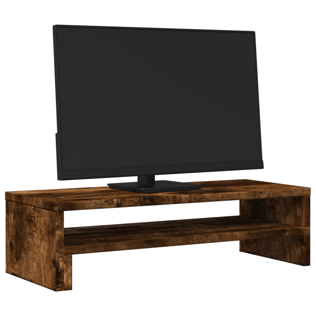 Monitorstandaard 54x22x15 cm bewerkt hout gerookt eikenkleurig Computerverhogers en -standaards | Creëer jouw Trendy Thuis | Gratis bezorgd & Retour | Trendy.nl