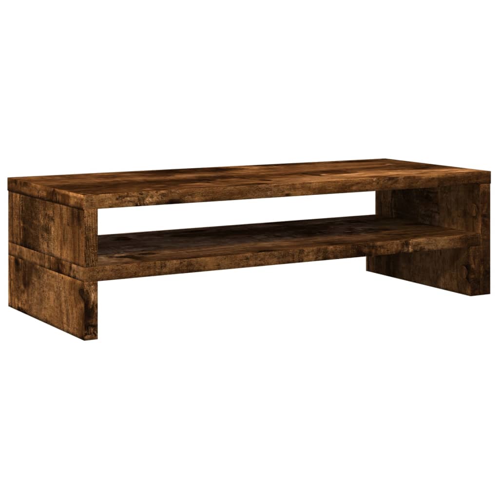 Monitorstandaard 54x22x15 cm bewerkt hout gerookt eikenkleurig Computerverhogers en -standaards | Creëer jouw Trendy Thuis | Gratis bezorgd & Retour | Trendy.nl