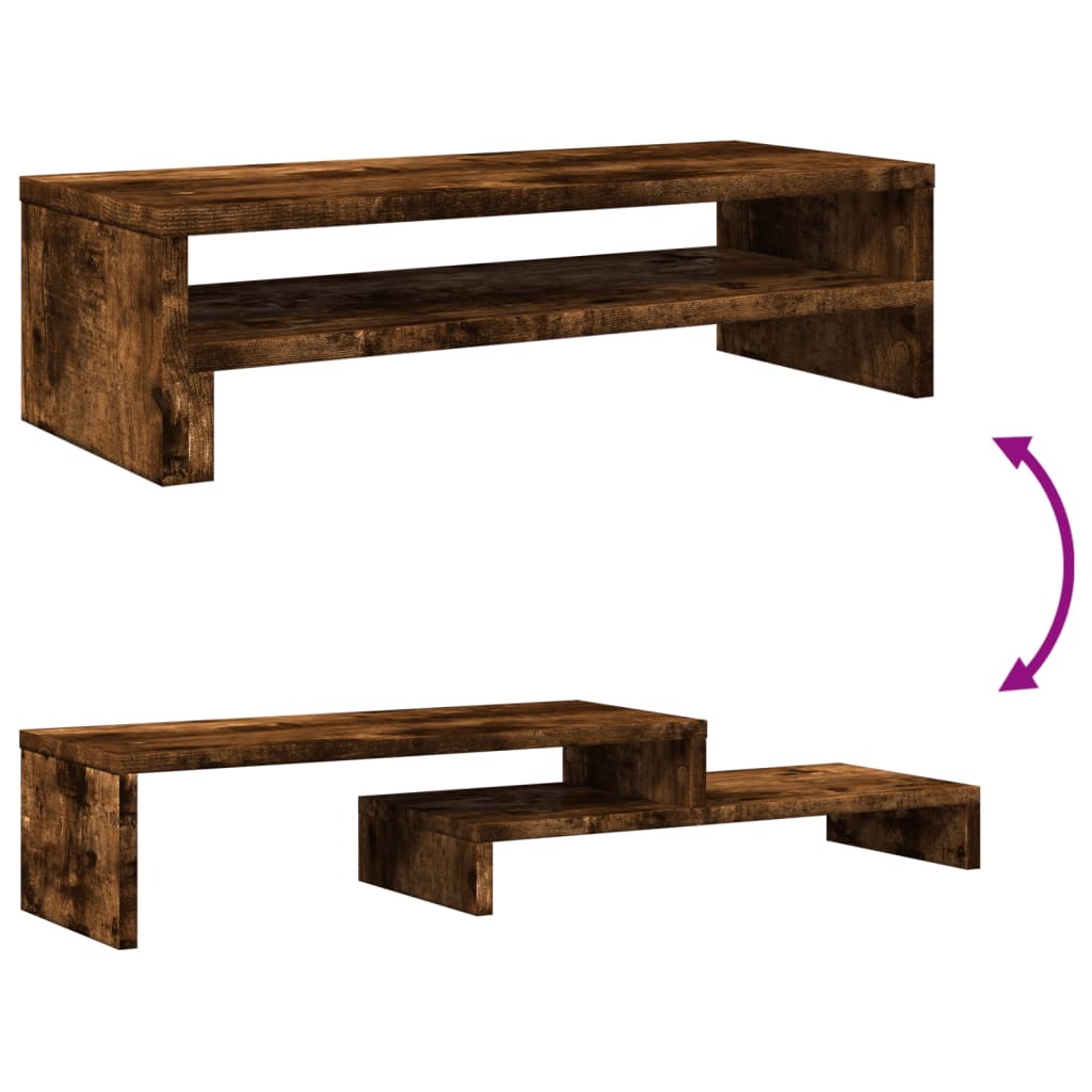 Monitorstandaard 54x22x15 cm bewerkt hout gerookt eikenkleurig Computerverhogers en -standaards | Creëer jouw Trendy Thuis | Gratis bezorgd & Retour | Trendy.nl