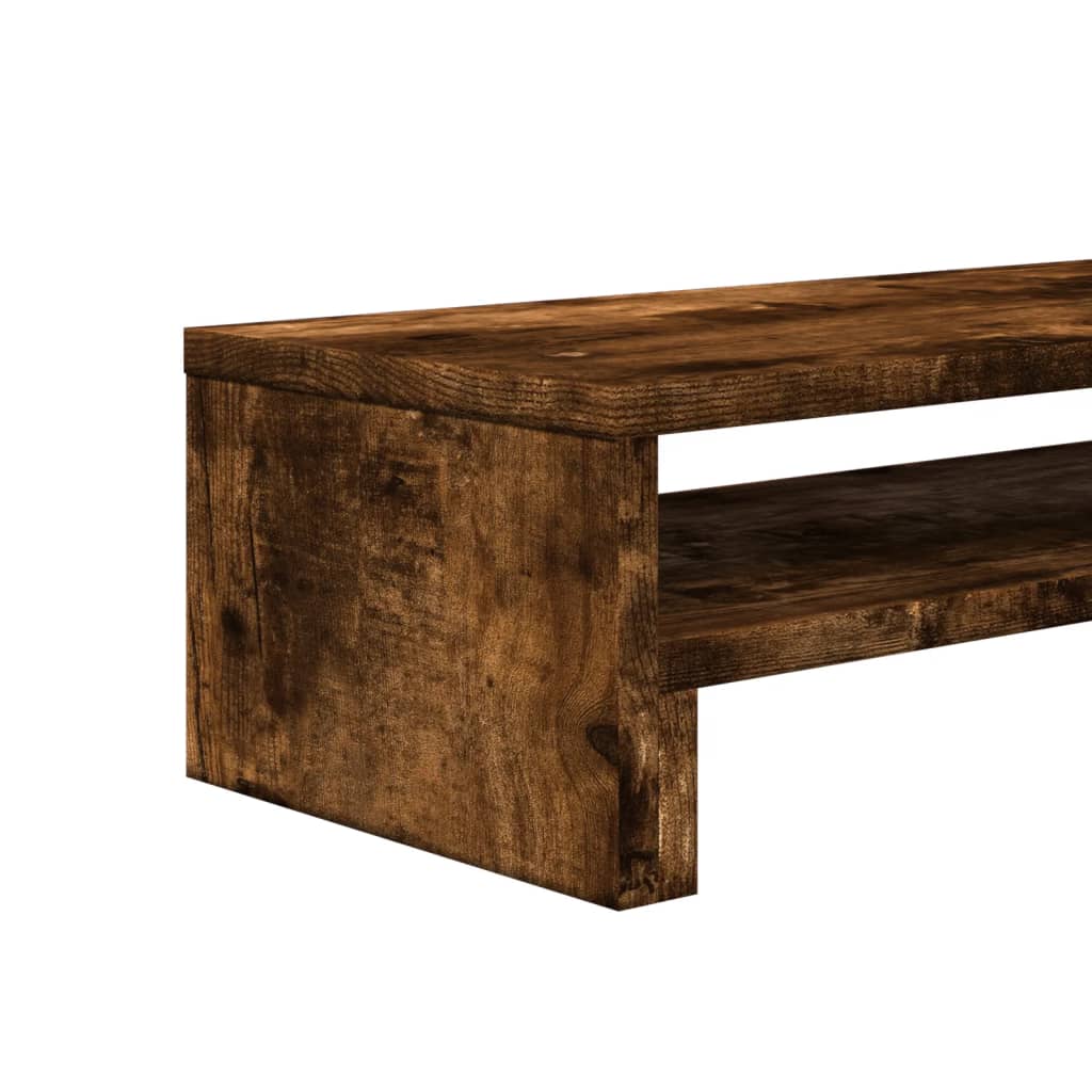 Monitorstandaard 54x22x15 cm bewerkt hout gerookt eikenkleurig Computerverhogers en -standaards | Creëer jouw Trendy Thuis | Gratis bezorgd & Retour | Trendy.nl