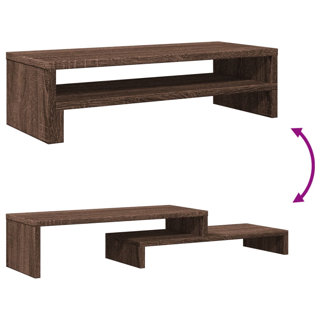 Monitorstandaard 54x22x15 cm bewerkt hout bruin eikenkleurig Computerverhogers en -standaards | Creëer jouw Trendy Thuis | Gratis bezorgd & Retour | Trendy.nl