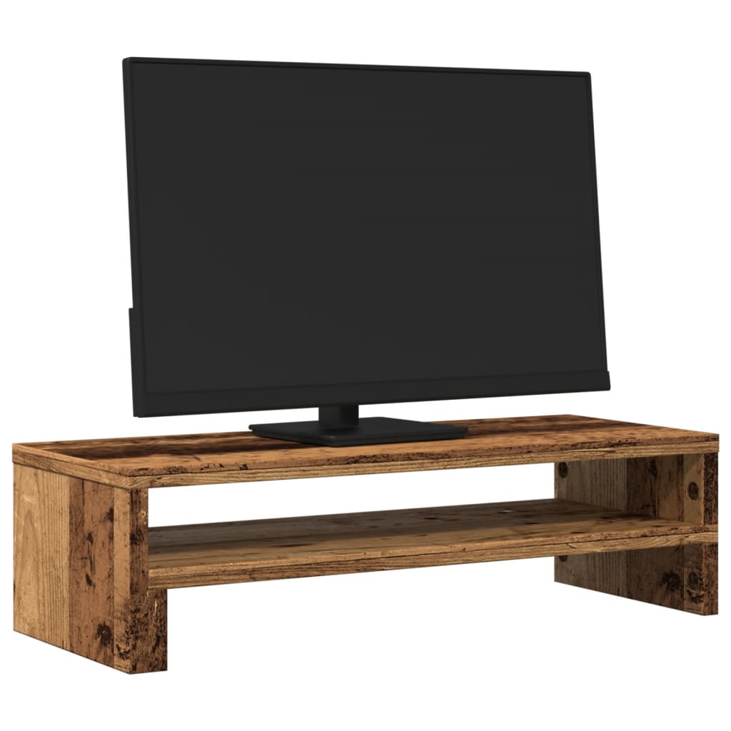 Monitorstandaard 54x22x15 cm bewerkt hout oud houtkleurig Computerverhogers en -standaards | Creëer jouw Trendy Thuis | Gratis bezorgd & Retour | Trendy.nl