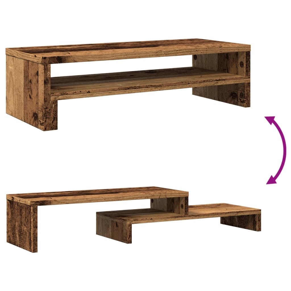 Monitorstandaard 54x22x15 cm bewerkt hout oud houtkleurig Computerverhogers en -standaards | Creëer jouw Trendy Thuis | Gratis bezorgd & Retour | Trendy.nl