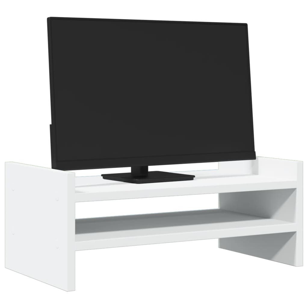 Monitorstandaard 50x27x20 cm bewerkt hout wit Computerverhogers en -standaards | Creëer jouw Trendy Thuis | Gratis bezorgd & Retour | Trendy.nl