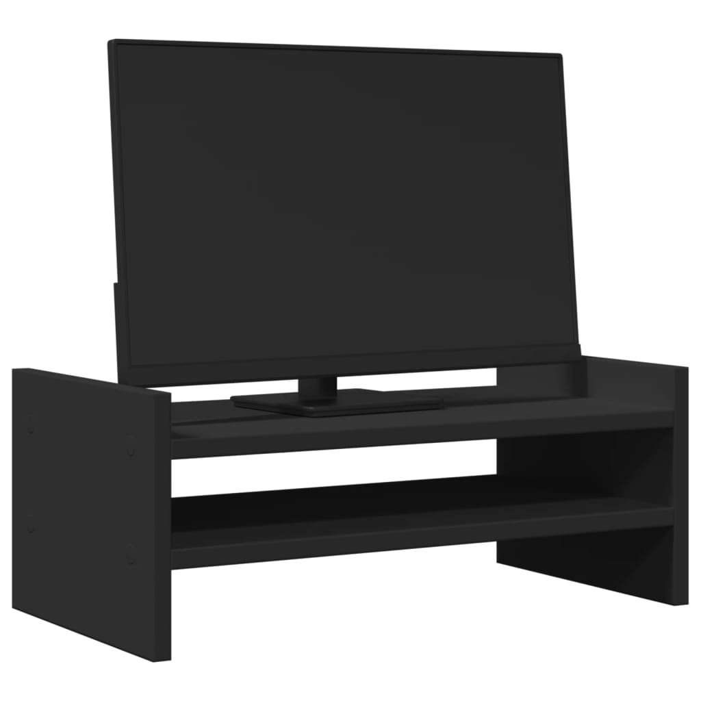 Monitorstandaard 50x27x10 cm bewerkt hout zwart Computerverhogers en -standaards | Creëer jouw Trendy Thuis | Gratis bezorgd & Retour | Trendy.nl